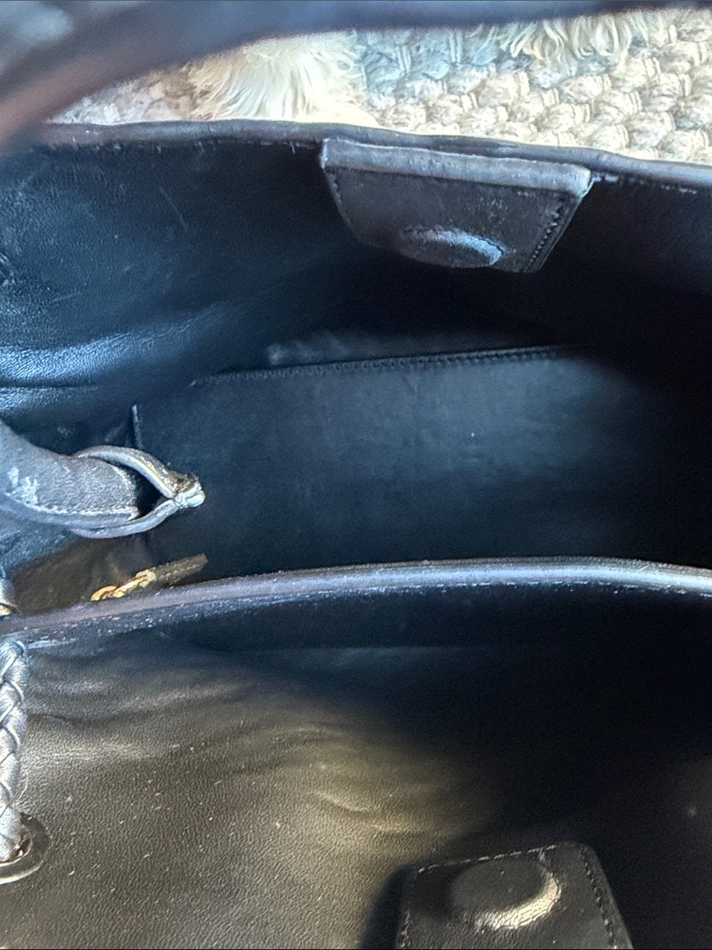 Quince Italian Woven Leather Satchel in Black - Picture 2 of 8